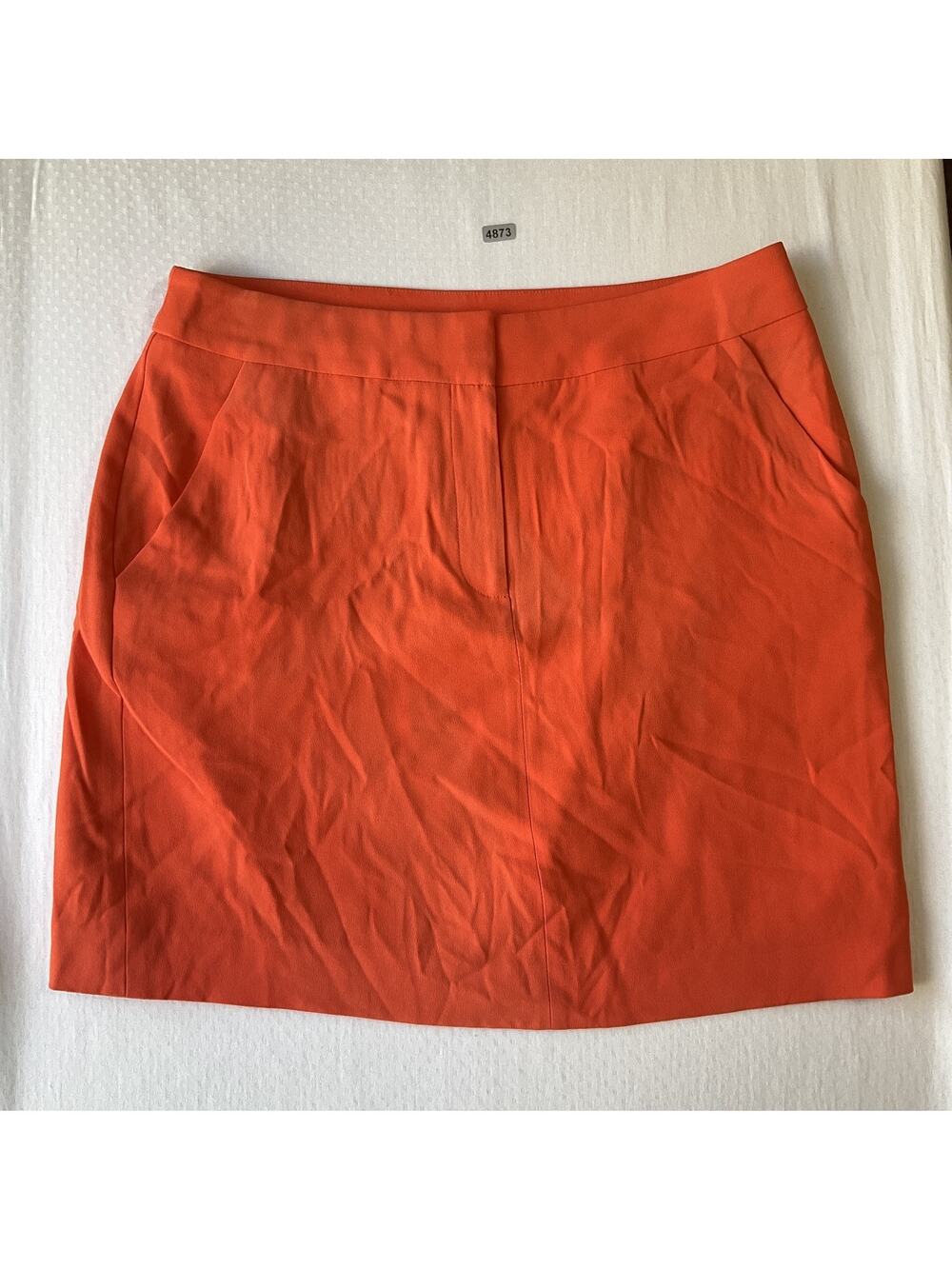 Ann Taylor Women Mini Skirt Size 4 Orange Lined 29" Waist Pockets